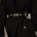 Black Elastic Slim Waist Belt Women's Versatile Stretch Waist Cincher